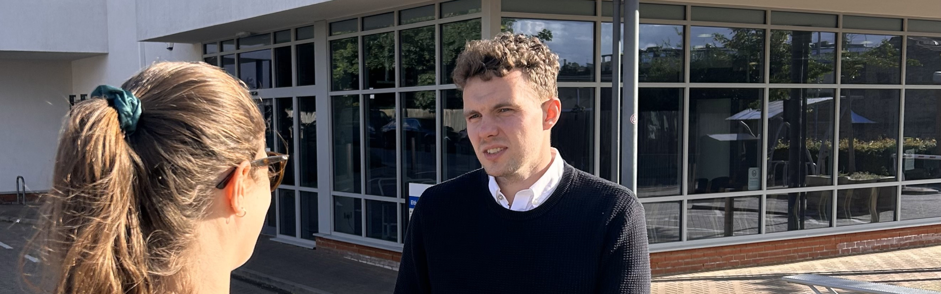 Charlie outside the Eltham Community Hospital