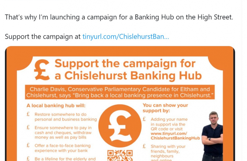 Charlie tweet re banking hub