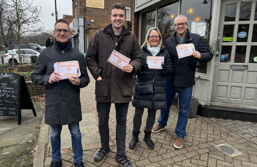 Charlie campaigning for a Chislehurst banking hub