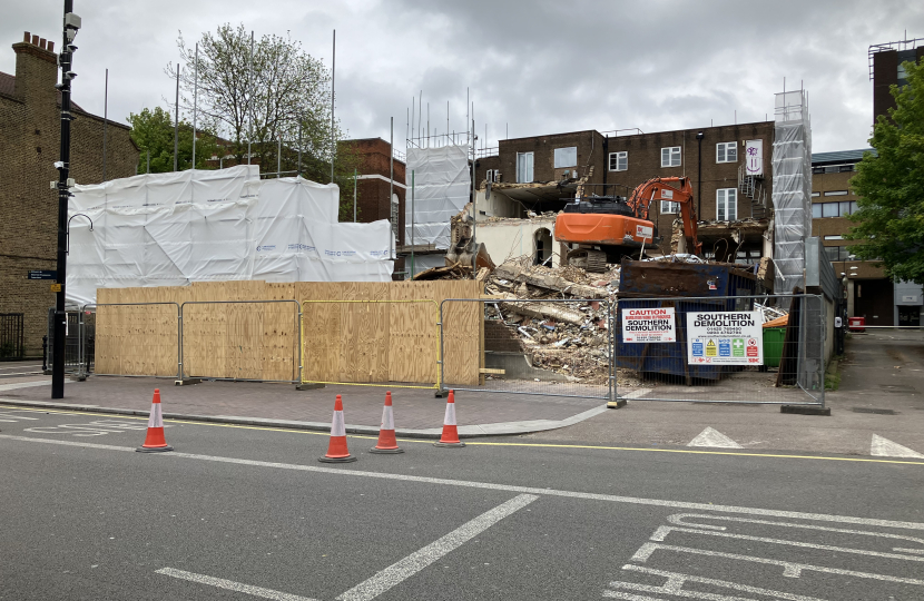 Eltham Police Station in the process of being demolished